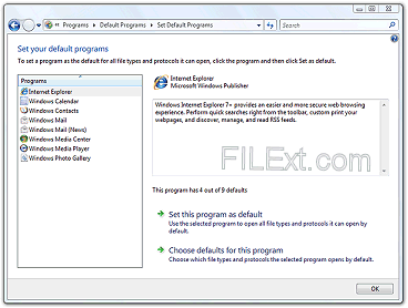 Vista Program Defaults View 1