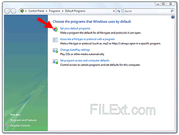 Vista Set Default Programs